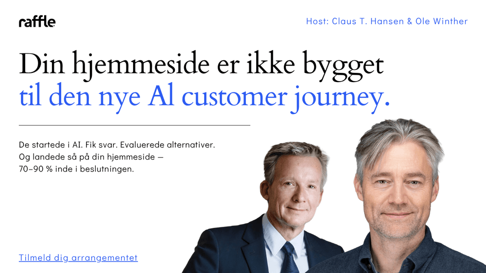 Hvis du er seriøs omkring, at dit website skal konvertere i en verden, hvor kunderne starter i AI, er dette 25 minutter værd at sætte af.